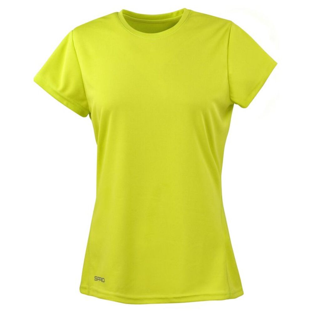 Spiro Womens/Ladies Quick Dry Short-Sleeved T-Shirt / Lime